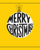 Merry Christmas Ornament on Gold Magnet