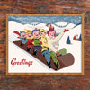 Toboggan Fun Greetings 11 x 14 Print