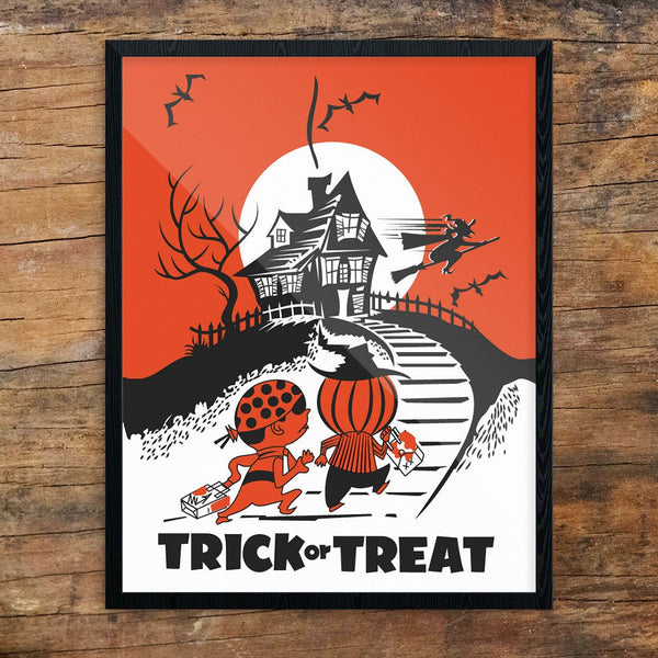Halloween Trick or Treat Haunted House Print