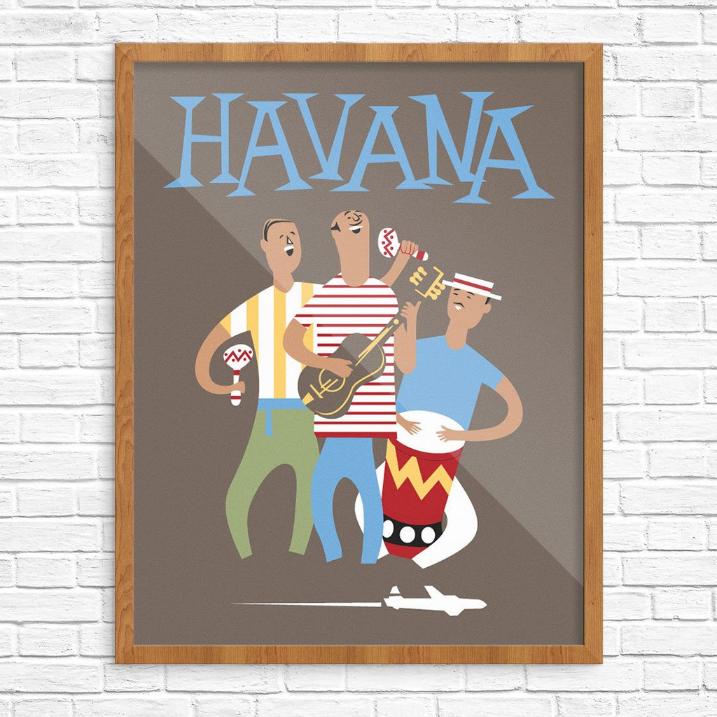 Havana Cube Musicians Travel Poster Print