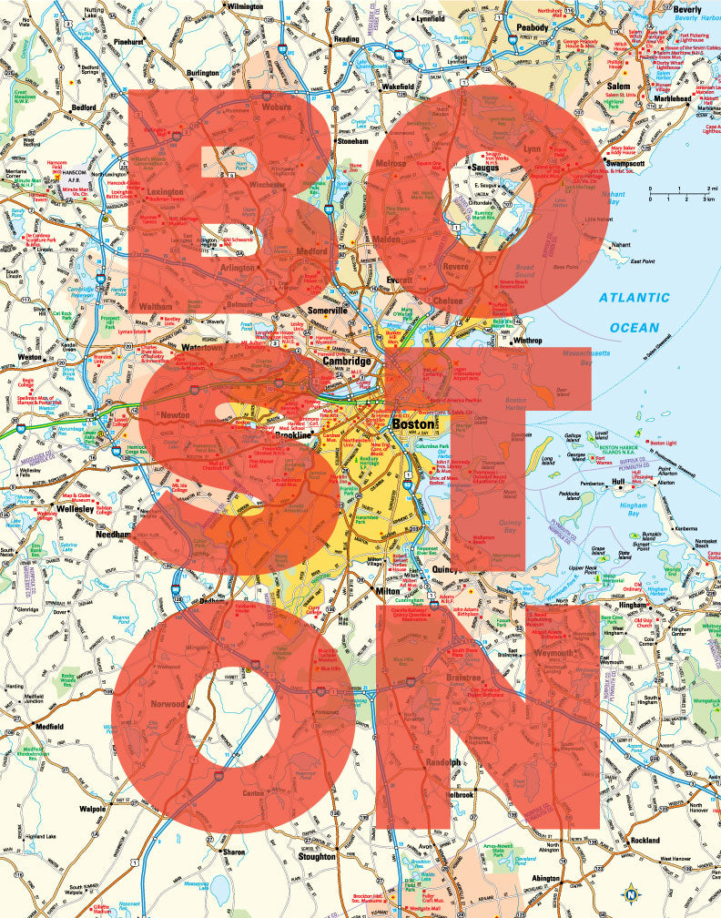 Boston Map Magnet