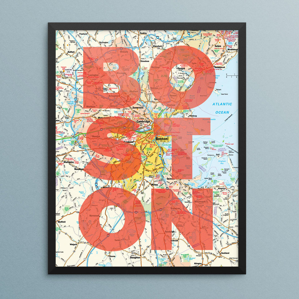 Boston Map 11 x 14 Print