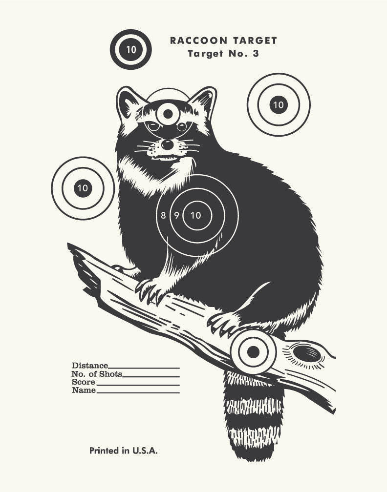 Vintage Raccoon Shooting Target Magnet