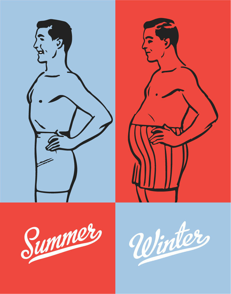 Summer & Winter Fat & Skinny Guy Magnet