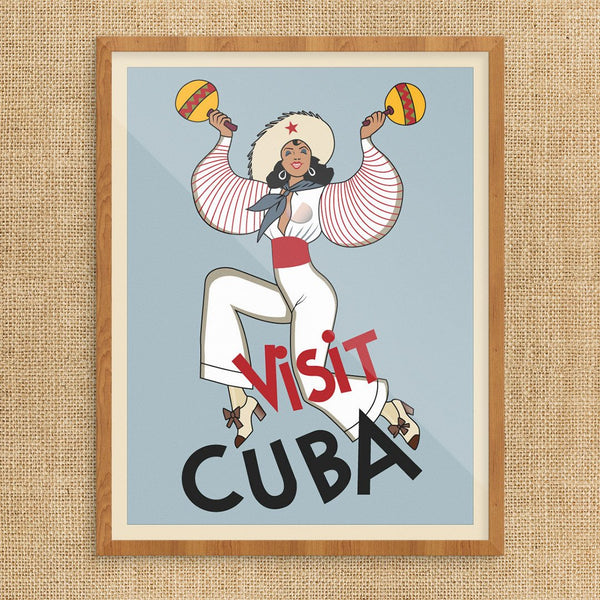 Visit Cuba Dancer Travel Poster 11 x 14 Print