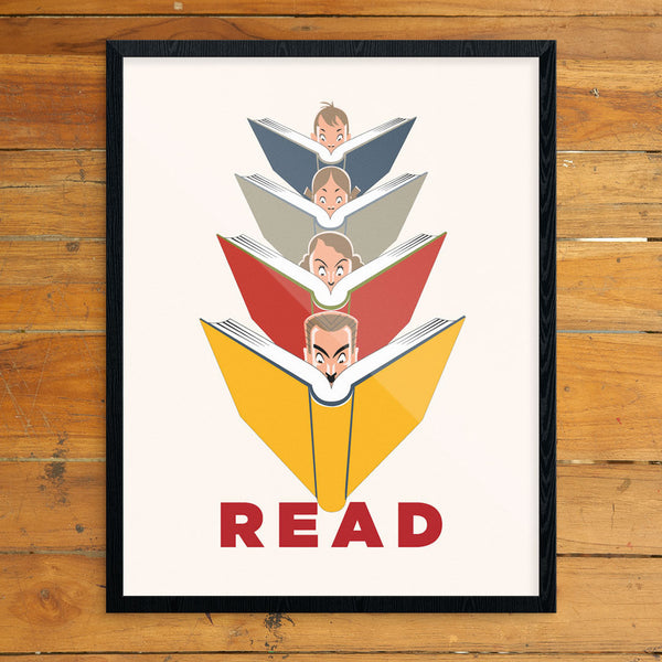 Read Book Lovers 11 x 14 Print