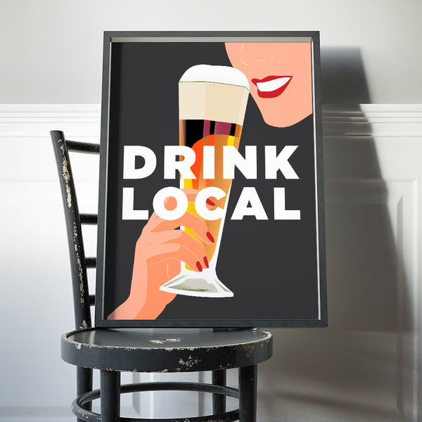 Drink Local Beer 11 x 14 Print