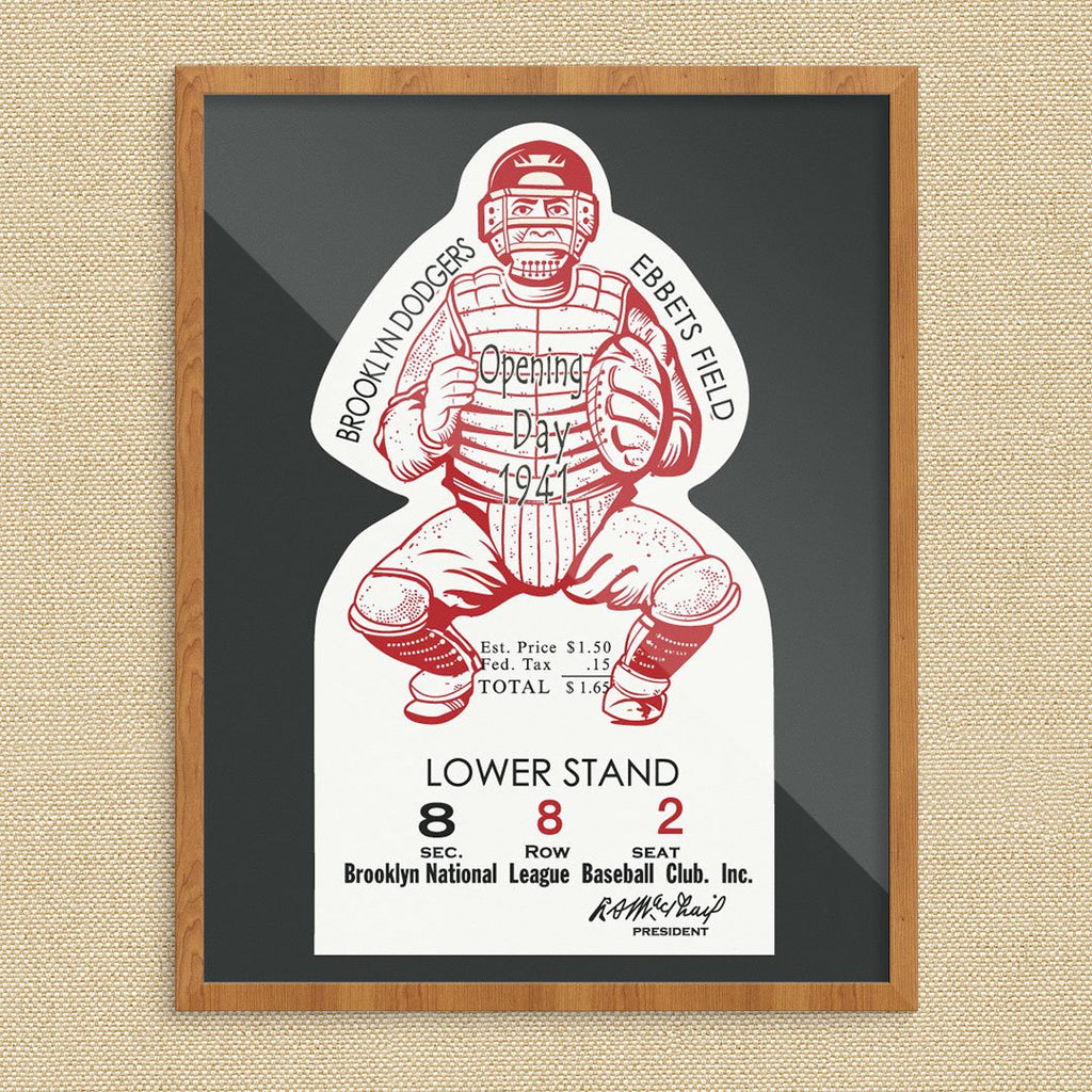 Vintage Ebbets Field Opening Day Ticket Print – Fridgedoor