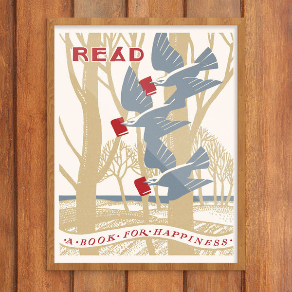 Read A Book For Happiness 11 x 14 Print
