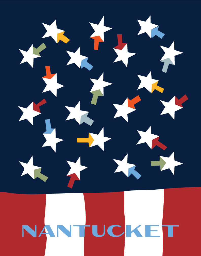 Nantucket Colorful Summer Flag Magnet