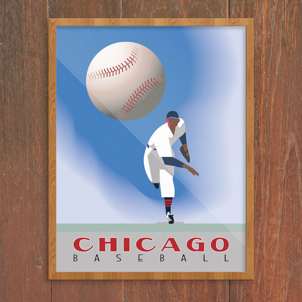 Chicago Baseball Pitcher 11 x 14 Print