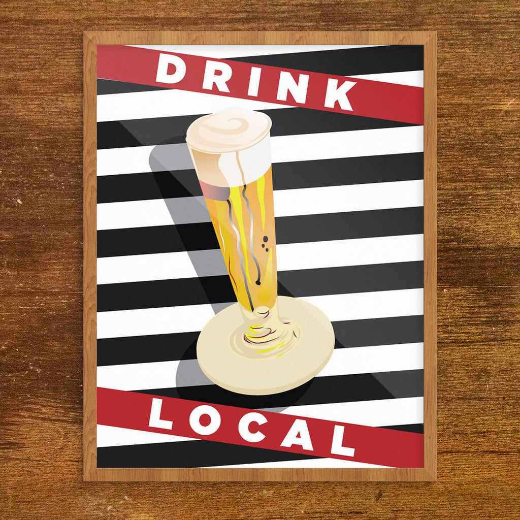 Drink Local Stripes 11 x 14 Print