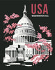 Washington DC Capital Building & Cherry Blossoms Travel Poster Magnet