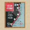 Ocean Highway New York to Florida Vintage Map Print