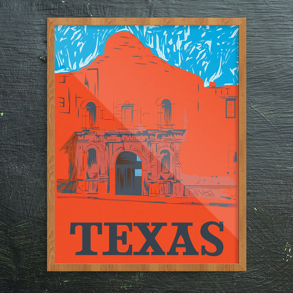 Discover Texas Alamo 11 x 14 Print