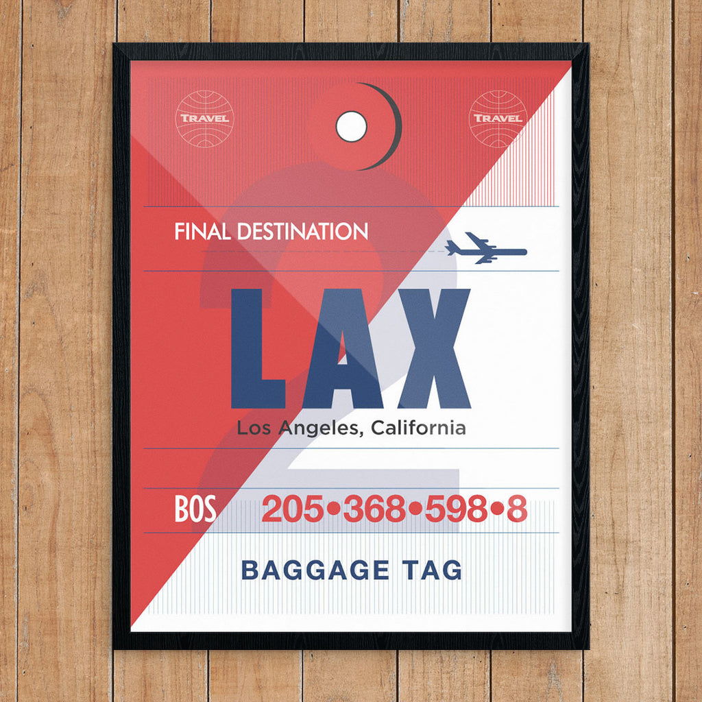 LAX Luggage Tag 11 x 14 Print