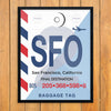 San Francisco SFO Luggage Tag 11 x 14 Print