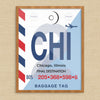 Chicago Striped Luggage Tag 11 x 14 Print