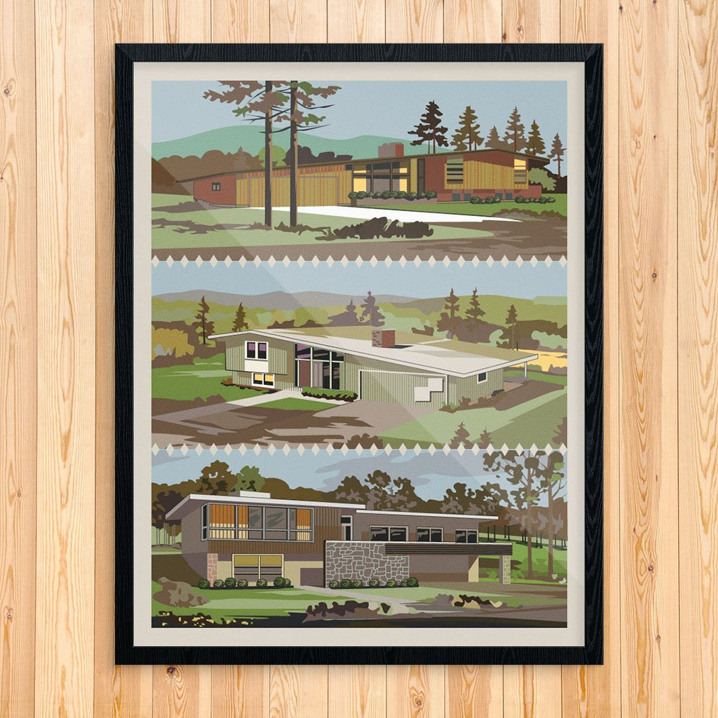 Mid Century Modern Homes 11 x 14 Print