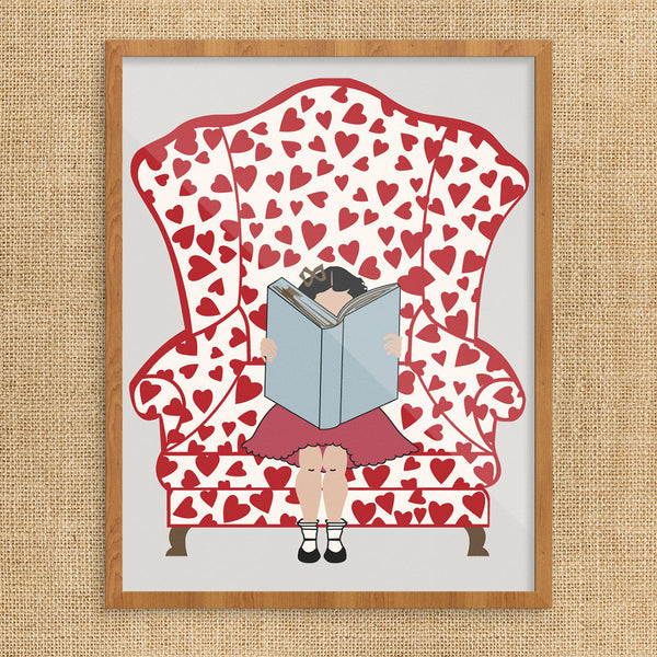 Valentine Book Reader 11 x 14 Print