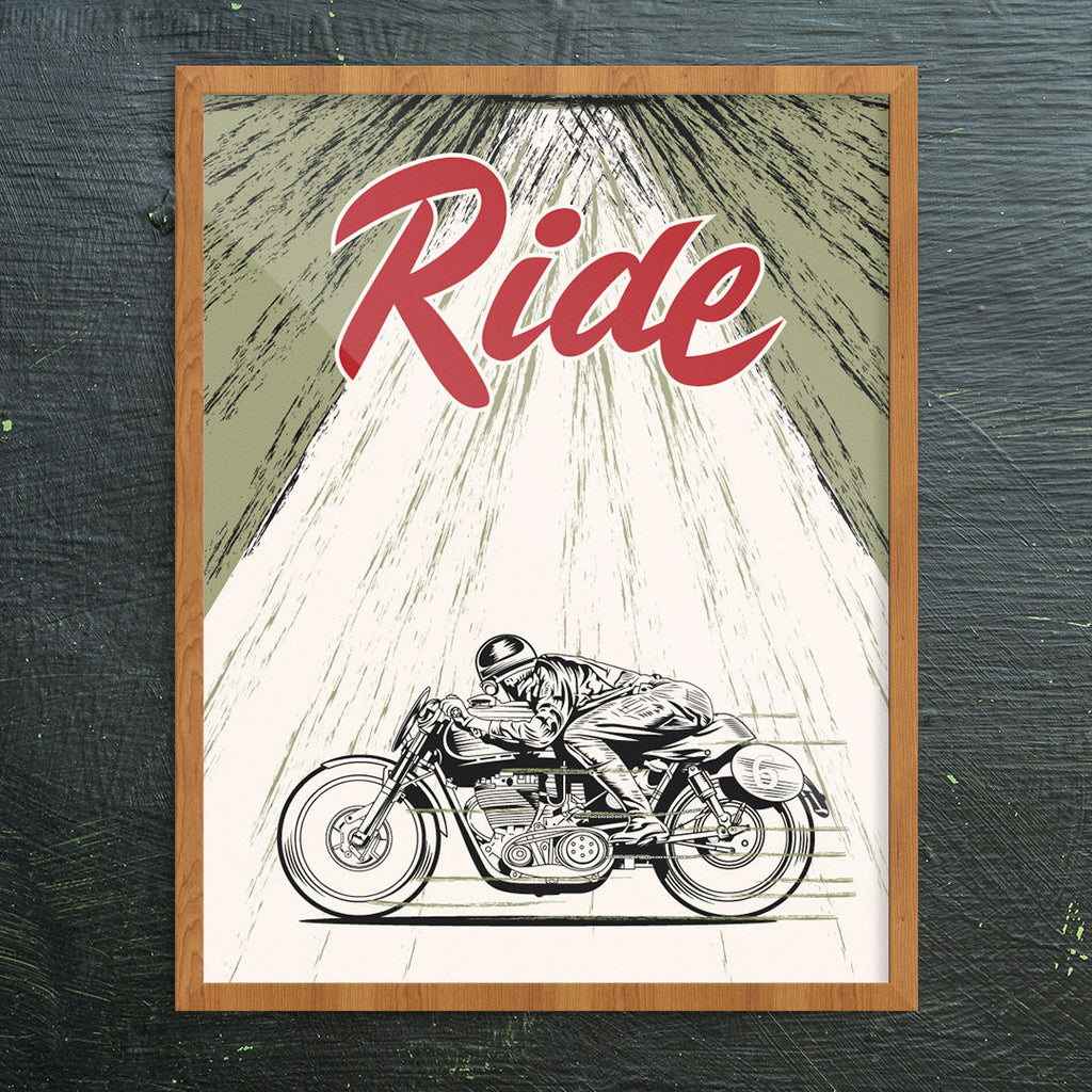 Ride Motorcycle Man 11 x 14 Print