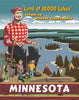 Minnesota Paul Bunyan Land of 10,000 Lakes Travel Poster Magnet