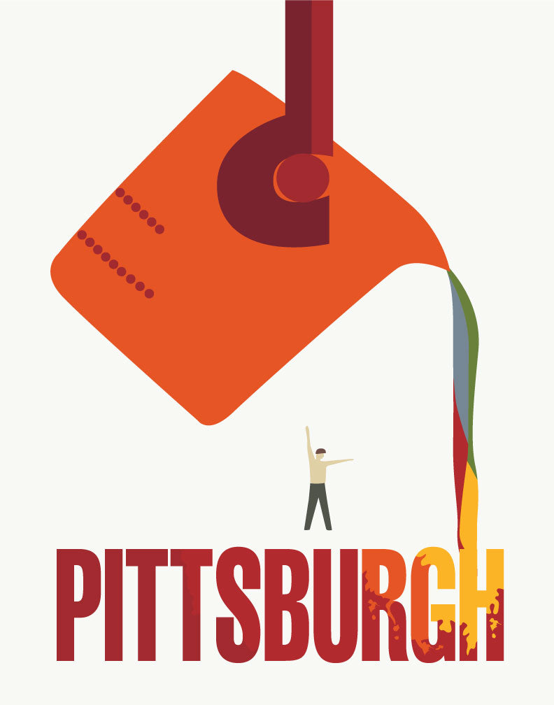 Pittsburgh The Steel City Travel Poster Magnet