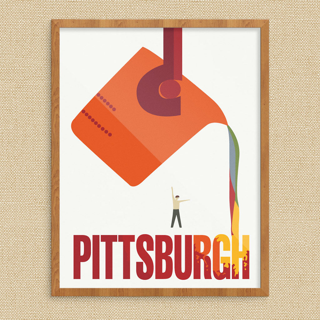 Pittsburgh The Steel City Travel Poster 11 x 14 Print