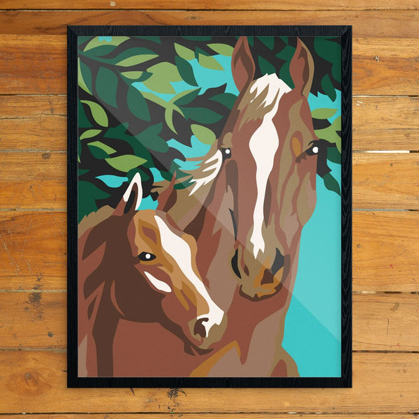 Paint By Number Horse & Colrt Print