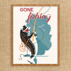 Gone Fishing Retro 11 x 14 Print