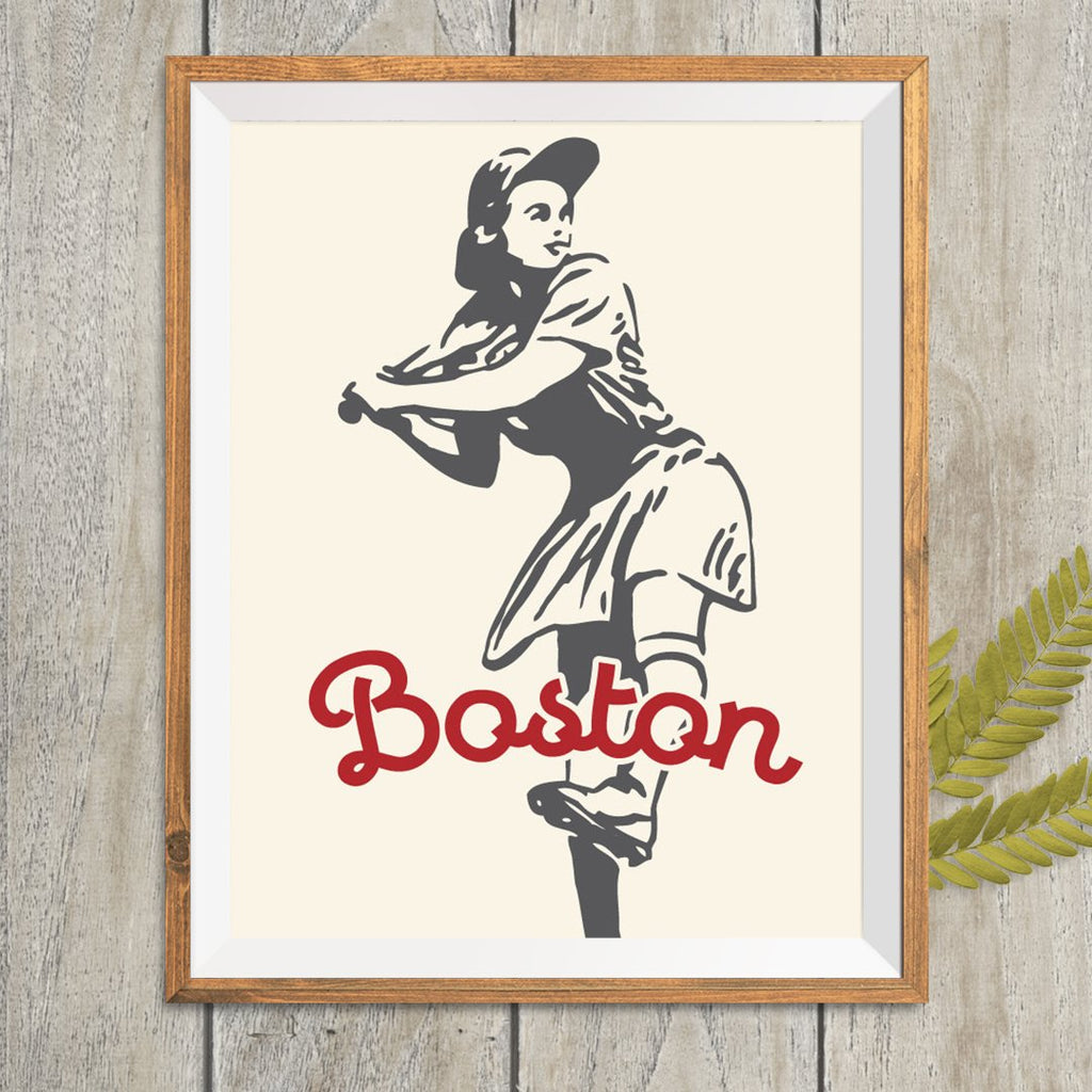 Boston Softball Gal Print