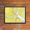 Boston Inner Harbor Nautical Chart 11 x 14 Print