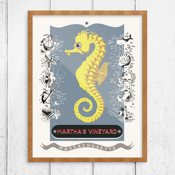 Martha's Vineyard Fanciful Seahorse Print