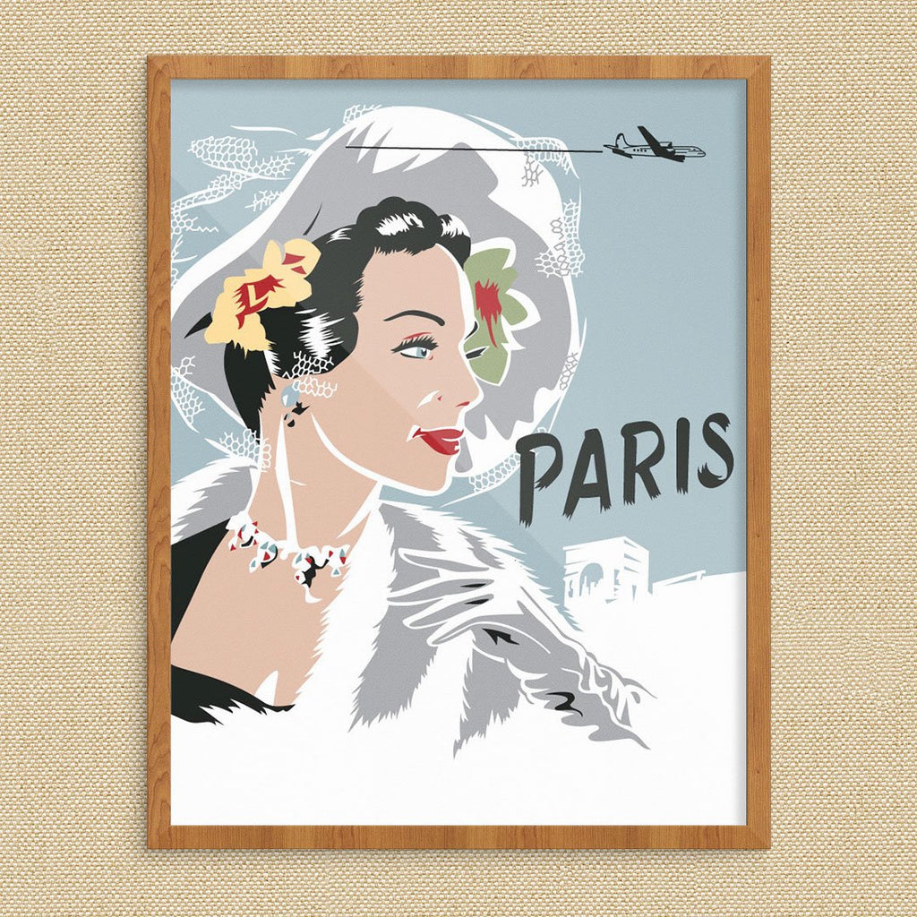 Print　Travel　Fridgedoor　Elegant　Paris　Women　in　Poster　–