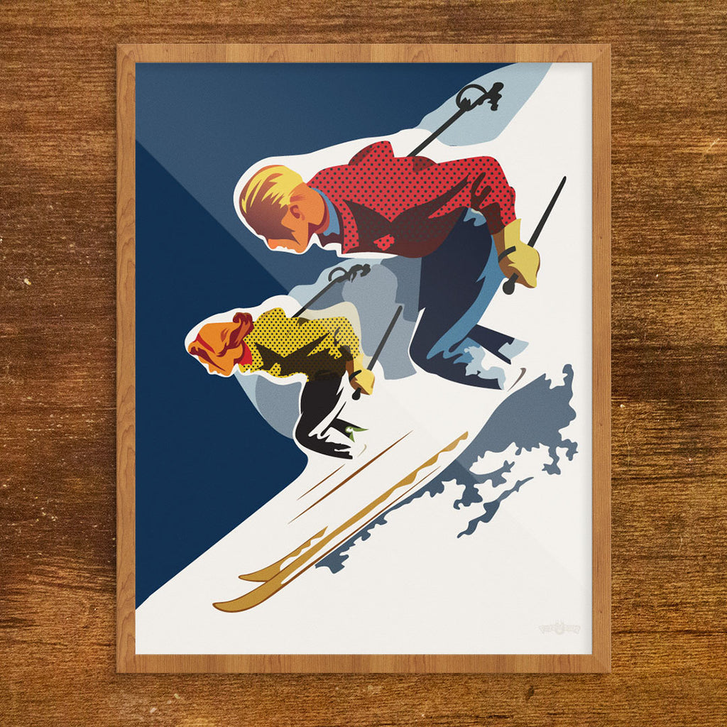 Skiing Couple 11 x 14 Print