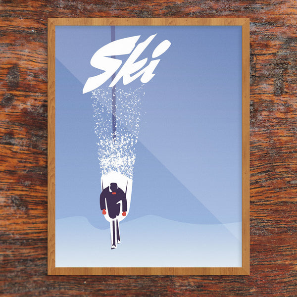 Skiing Through Powder 11 x 14 Print