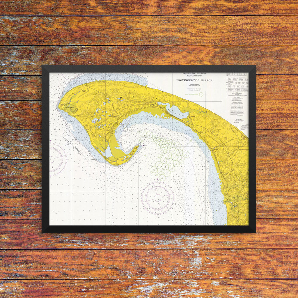 Provincetown Harbor Nautical Chart 11 x 14 Print