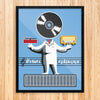 Disques  LP & Radio Man 11 x 14 Print