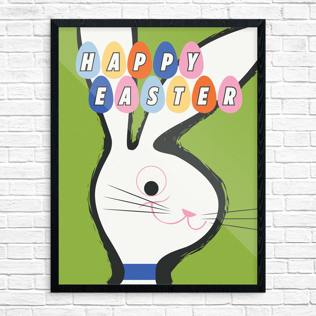 Happy Easter from a Colorful Easter Bunny Print