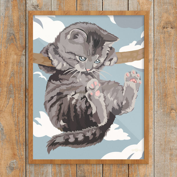Hang In There Cat Paint By Number 11 x 14 Print