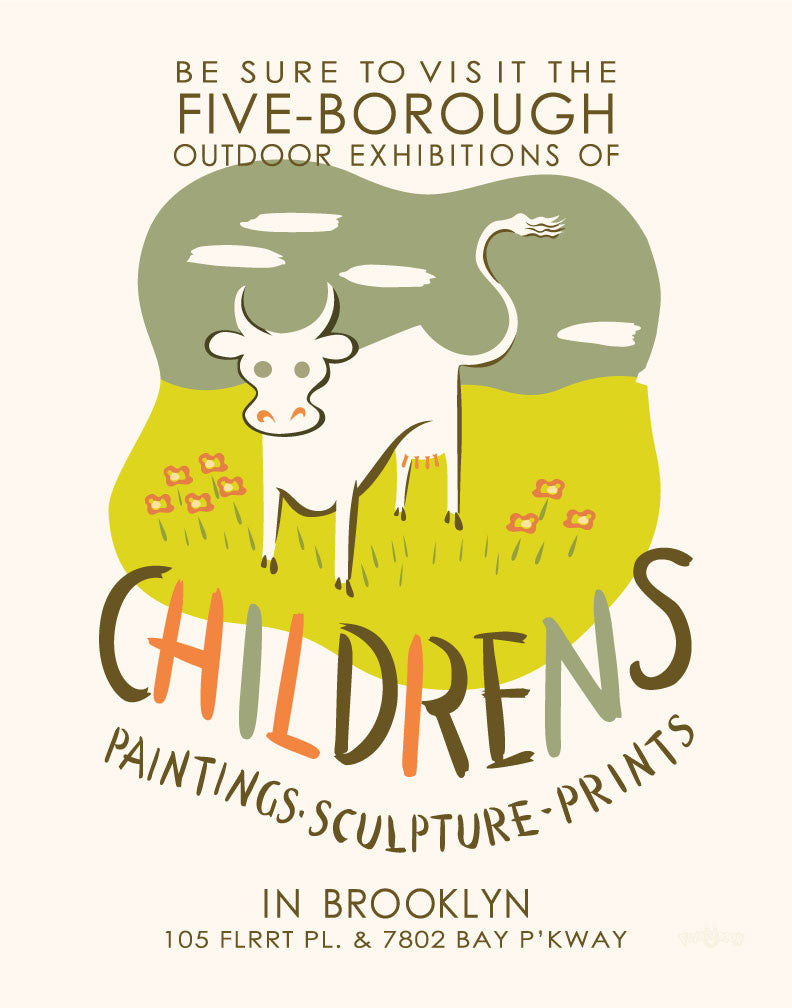 Brooklyn Children's Painting & Sculpture WPA Poster Magnet