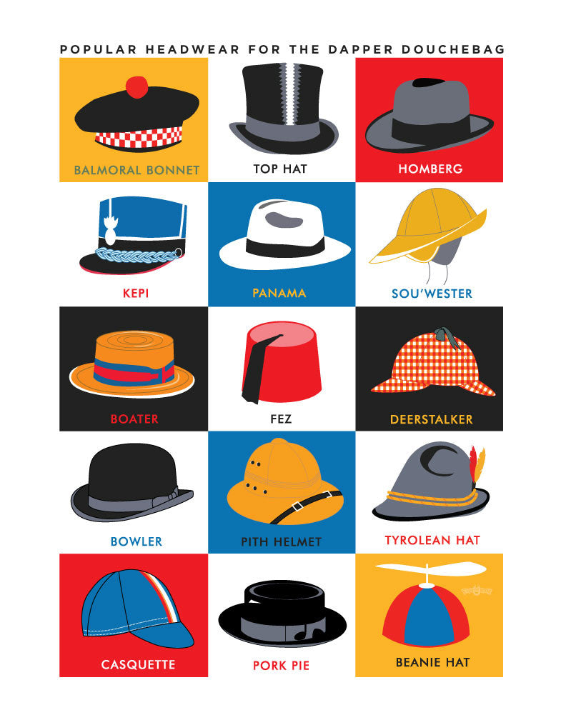 Popular Headwear for the Dapper Douchebag Print – Fridgedoor