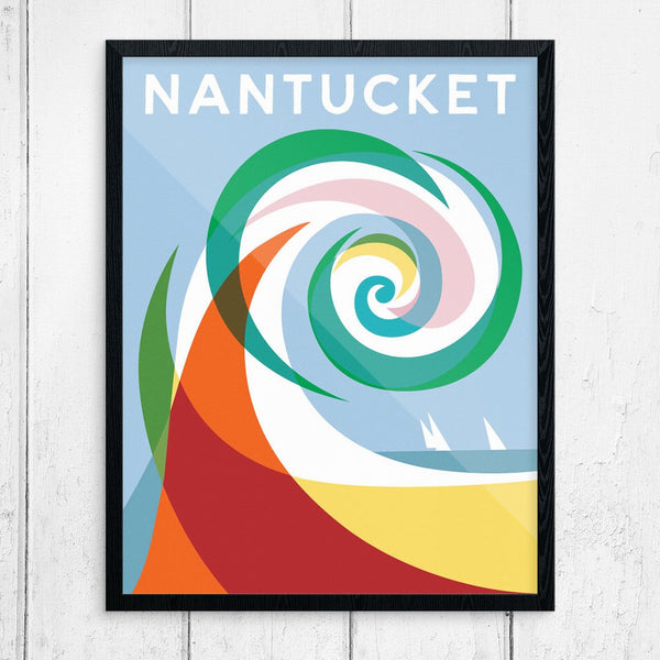 Nantucket Colorful Wave Print