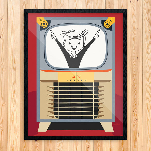 Happy TV Boy 11 x 14 Print