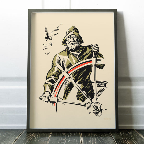 Old Sea Captain nautical 11 x 14 Print