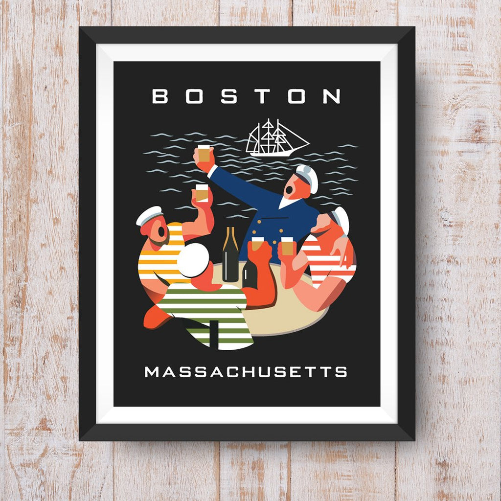 Drinking Sailors Boston MA 11 x 14 Print