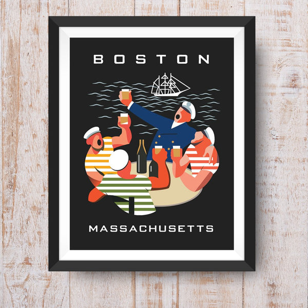 Drinking Sailors Boston MA 11 x 14 Print