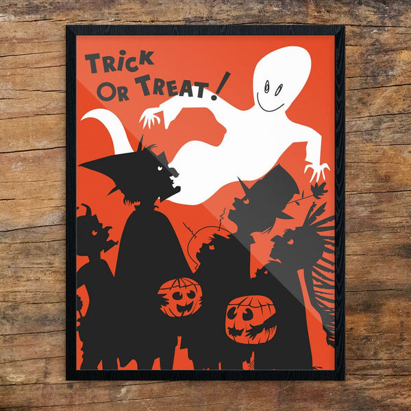 Halloween Trick or Treaters & Ghost Print