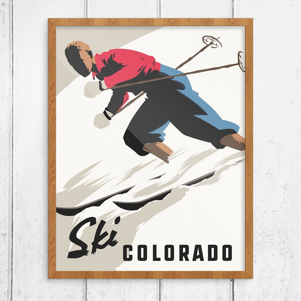 Ski Colorado Schussing Skier Print