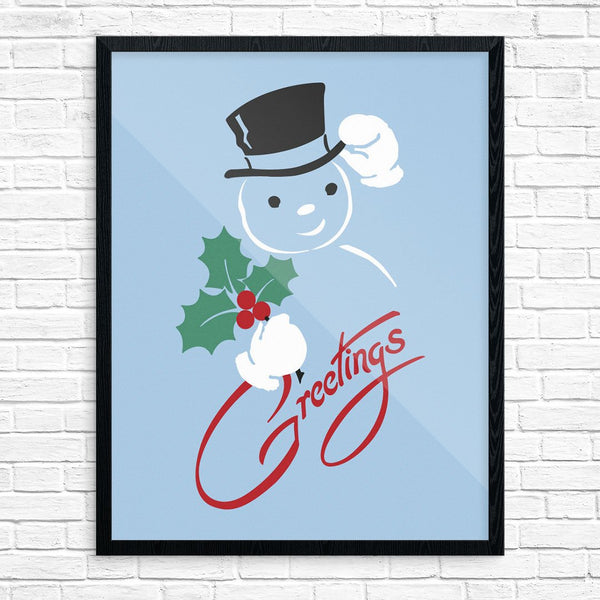 Snowman Holiday Greetings 11 x 14 Print